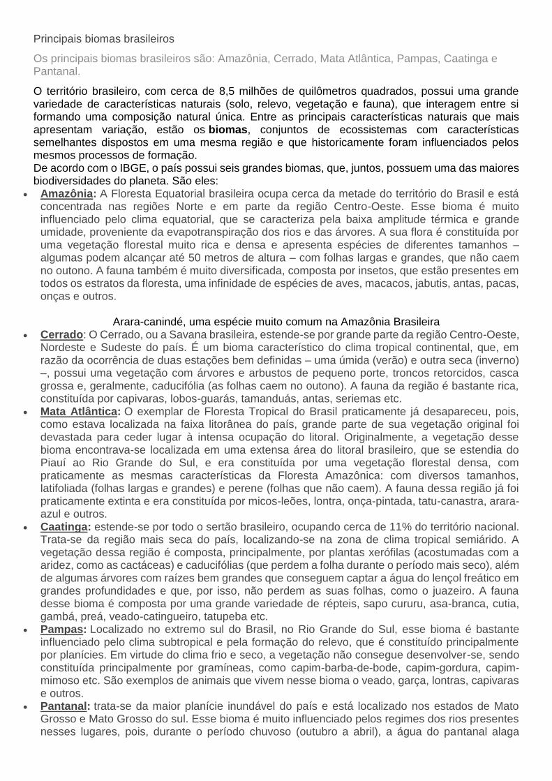 Pdf Principais Biomas Brasileiros Bioeducacao Brbioeducacao