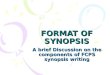 Format Of Synopsis