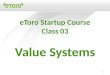 eToro startup & mgnt 2.0 course - Class 03 value systems