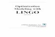 Optimization Modeling With LINGO