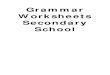 Grammar Worksheets Secondary