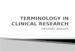 Clinical Research Terminology