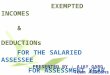 Salaried Assessee and Indian Income Tax
