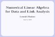 Numerical Linear Algebra for Data and Link Analysis