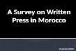A Survey On Written Press In Morocco