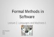 Formal methods   2 - languages and machines