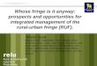 Whose fringe is it anyway: prospects and opportunities for integrated management of the rural-urban fringe