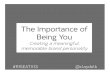 The Importance of Being You