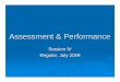 Assessment and Performance