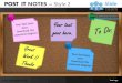 Post it notes pinned on board design 2 powerpoint ppt slides