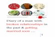 Diary of a man with broken relationships in the past and getting married soon