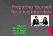 Preparing Yourself for a Job Interview