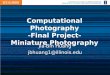 UIUC CS 498 - Computational Photography - Final project presentation