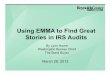 Using EMMA to Find Great Stories by Lynn Hume