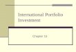 International portfolio investment1