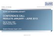 CONFERENCE CALL RESULTS JANUARY – JUNE 2013