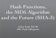 Hash Functions, the MD5 Algorithm and the Future (SHA-3)