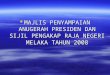 Majlis Anugerah Presiden Dan Penyampaian Sijil Pengakap Raja Negeri Melaka Tahun 2008