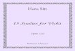 VIOLA - ESTUDO - Hans Sitt - 15 Studies for Viola Op 116