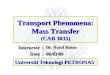 Transport Phenomena: Mass Transfer