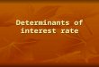 Determinants of Interest Rate 1