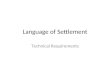 Language Of Settlement