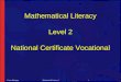 NCV 2 Mathematical Literacy Hands-On Training Module 1