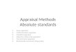 Lecture 7 - Appraisal Methods