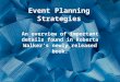Event planning strategies