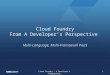 Cloud Foundry a Developer's Perspective