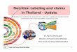Current status of nutrition & health claims in thailand