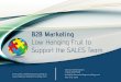 B2B Marketing: Low-Hanging Fruit to Support the Sales Team