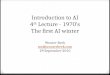 Introduction to AI - Fourth Lecture