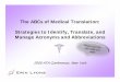The ABCs of Medical Translation: Strategies to Identify, Translate, and Manage Acronyms and Abbreviations