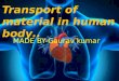 Transport of material in human being