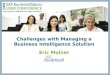 Challenges with Managing a BI Solution