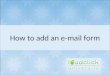Email Form Tutorial