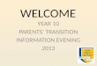Year 10 Parents' Evening Transition Presentation