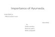 Importance of Ayurveda
