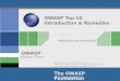 Education Module OWASP Top 10 Introduction and Remedies
