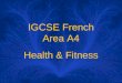 French IGCSE topic A4 : health and fitness