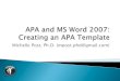 APA-formatting with MSword2007