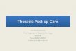 Post op care thoracic Surgery