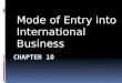 MODES OF ENTRY INTO IB