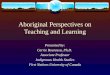 Indigenous pedagogy and learning oct2011