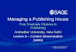 Managing a Publishing Enterprise Lesson 5 (Ambedkar University)