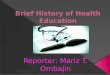 Brief history of health education