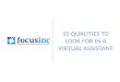 10 Qualities to Look for in a Virtual Assistant