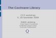 The Cochrane Library, presentatie CCZ