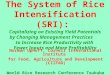 0409 The System of Rice Intensification (SRI): Capitalizing on Existing Yield Potentials by Changing Management Practices to Increase Rice Productivity with Fewer Inputs and More Profitability